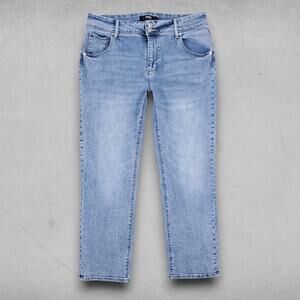 Hudson Jeans Women 12 Icy Blue Straight Leg Mid Rise Preppy Streetwear Casual